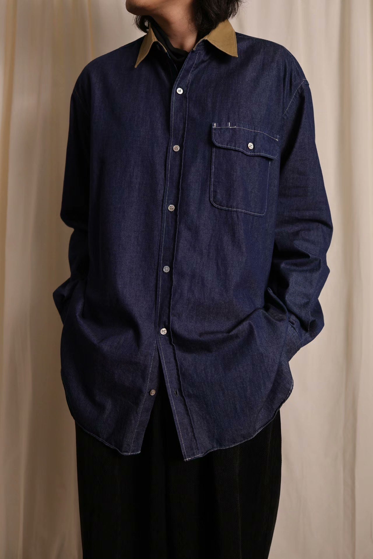 Y's for Men Denim Collar Shirt