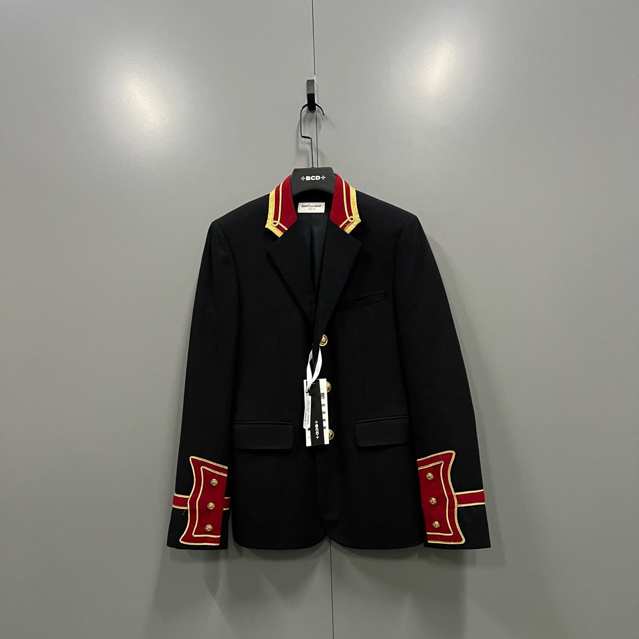 Saint Laurent Black Blazer Red Gold Trim