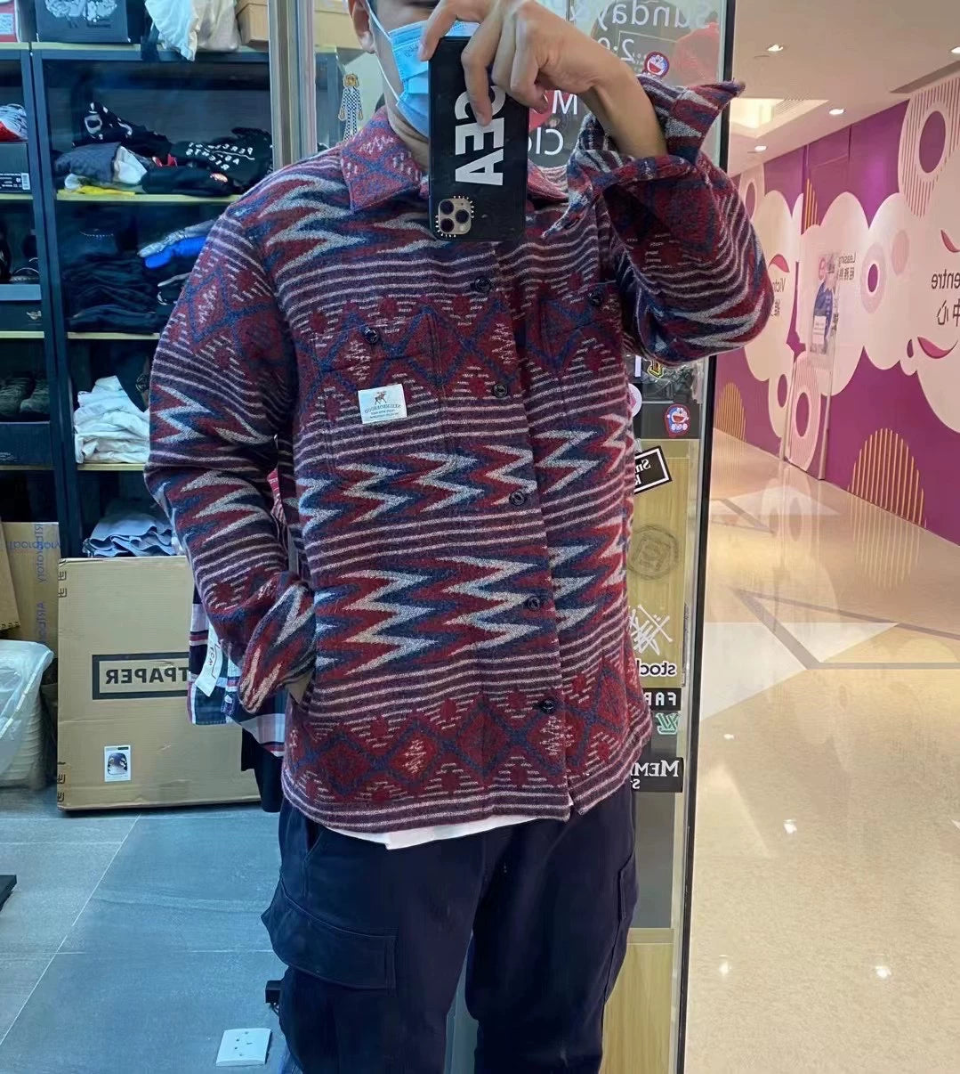 neighborhood red ethnic style jacket