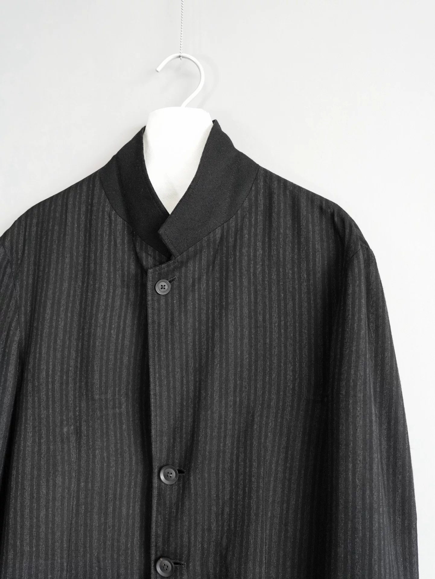 yohji yamamoto striped rayon jacket