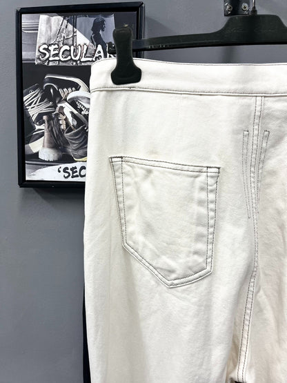 Rick Owens Bolan Bootcut White Jeans