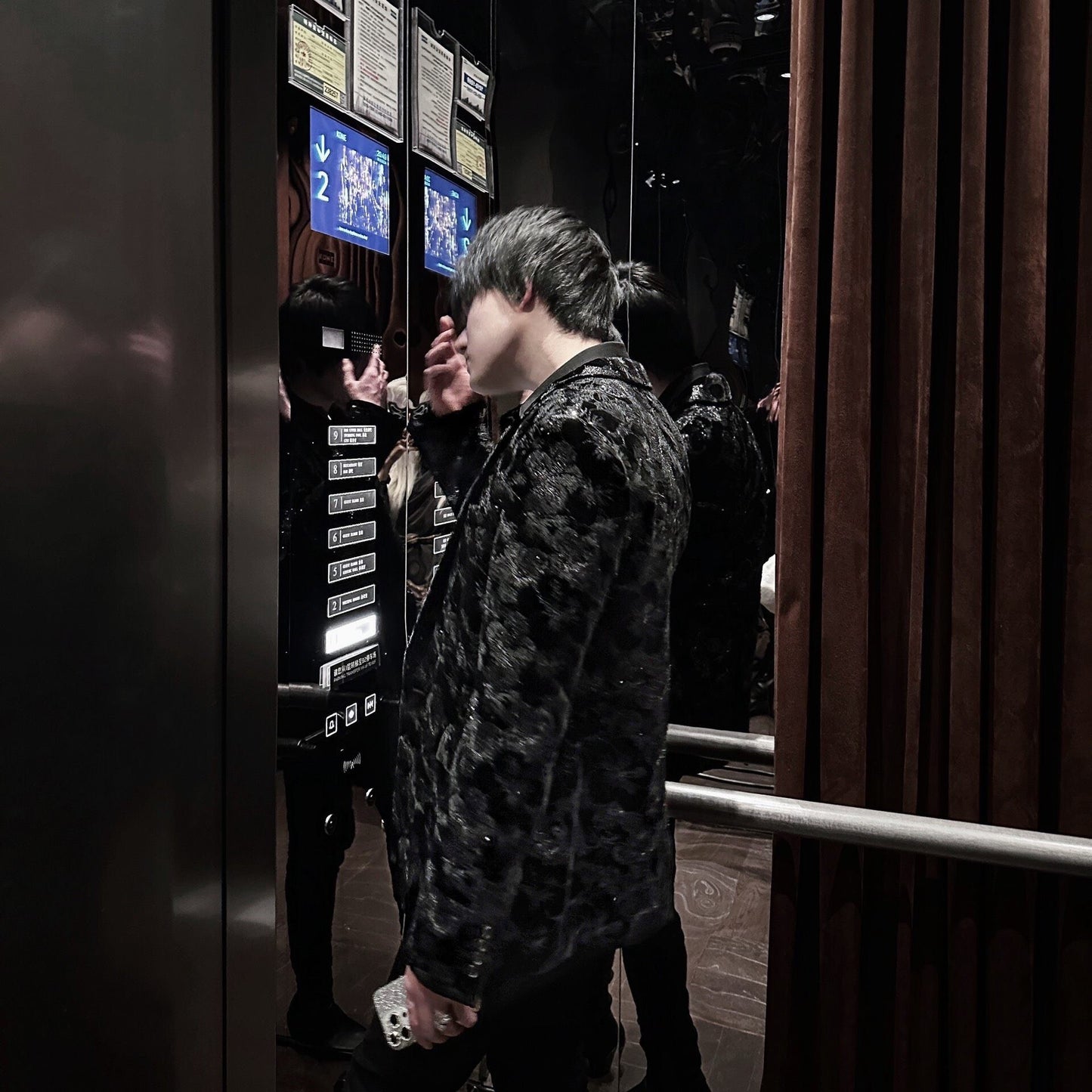 black velvet floral blazer by Saint Laurent