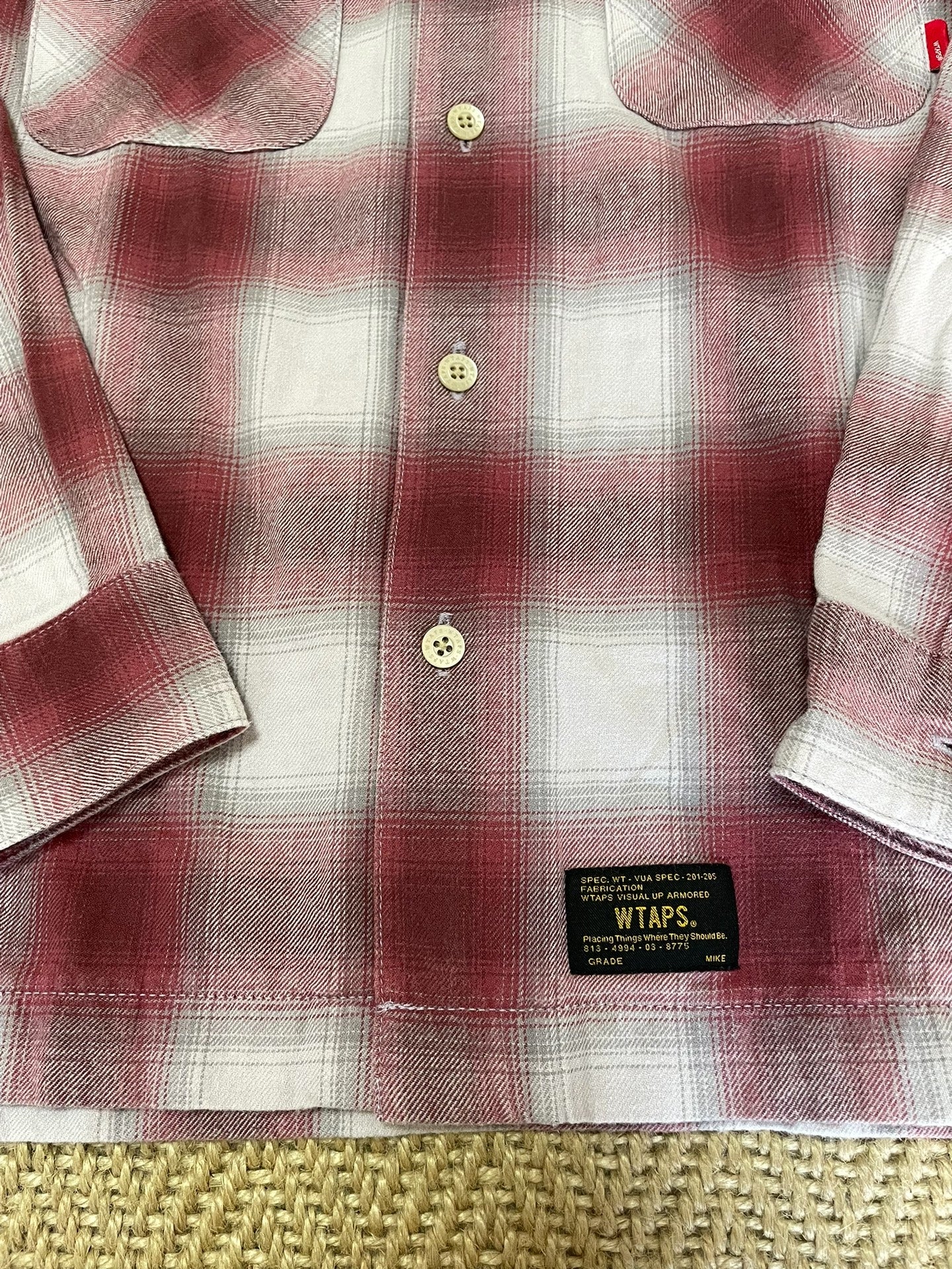 WTAPS VATOS Psychedelic Red Check Shirt