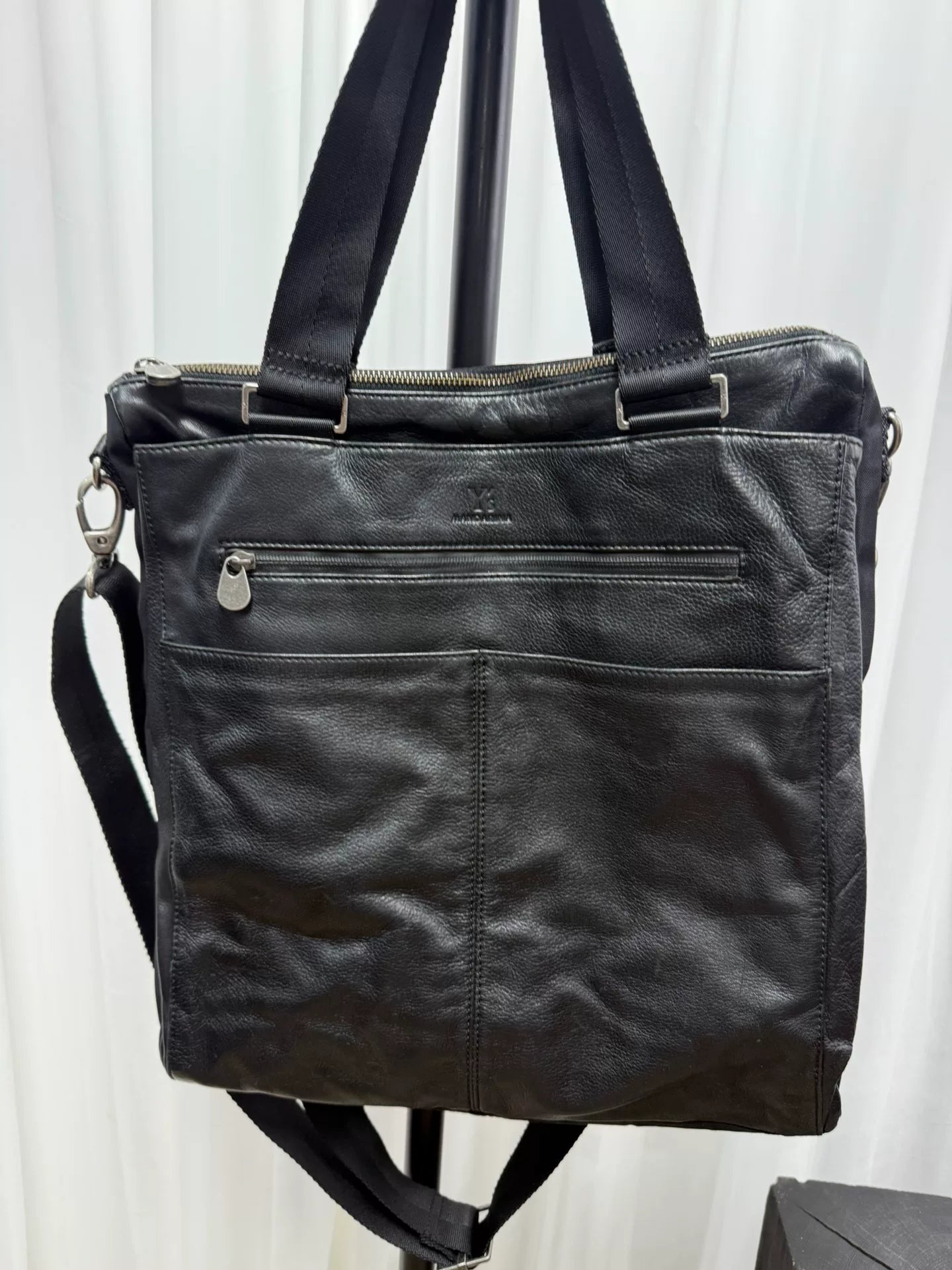 yohji yamamoto leather tote bag collaboration