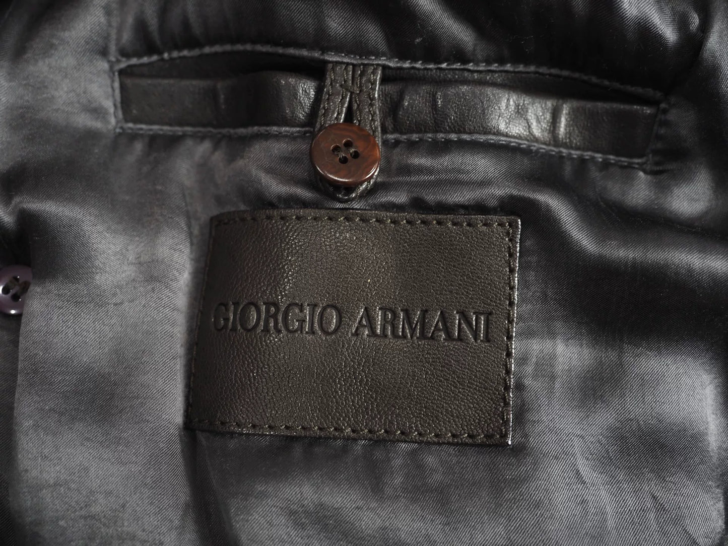 Giorgio Armani Brown Lambskin Double-Breasted Coat