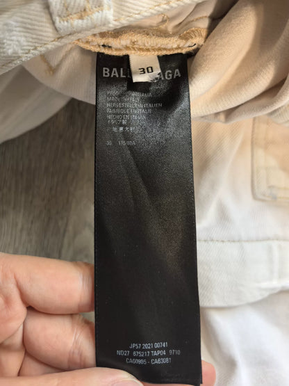 Balenciaga Oversized White Cargo Pants