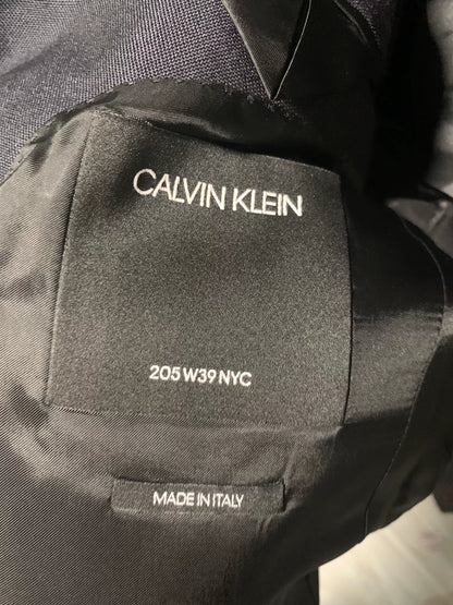 calvin klein navy wool blend blazer