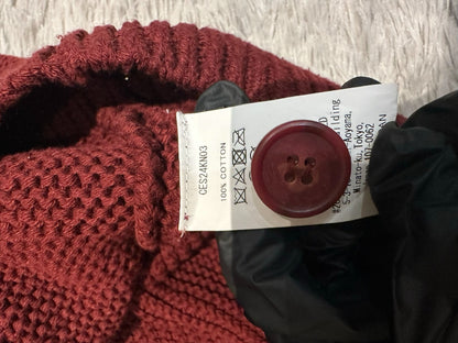 CE/CAVEMPT Wine Red Single-Breasted Knit Sweater