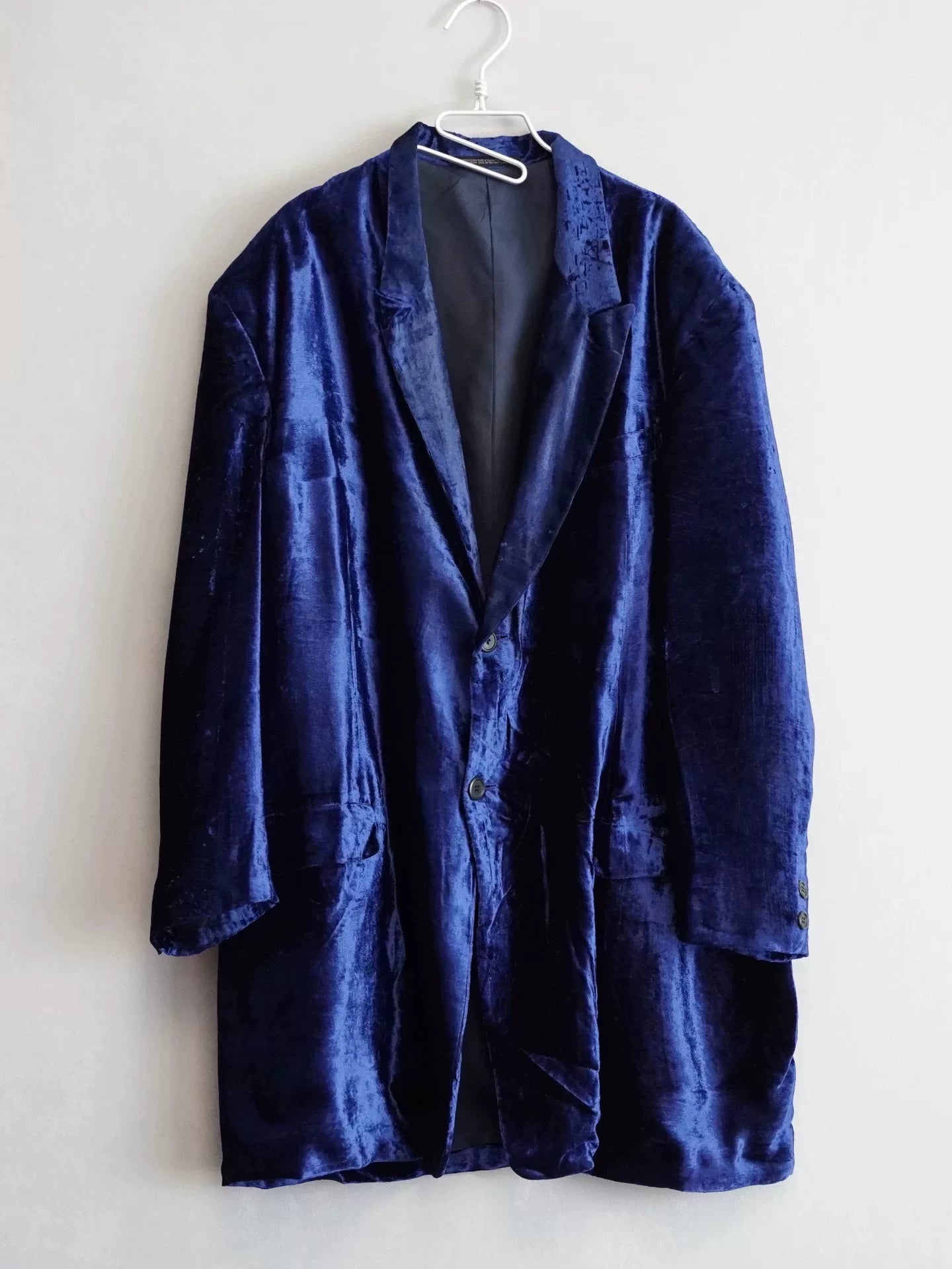yohji yamamoto blue velvet jacket