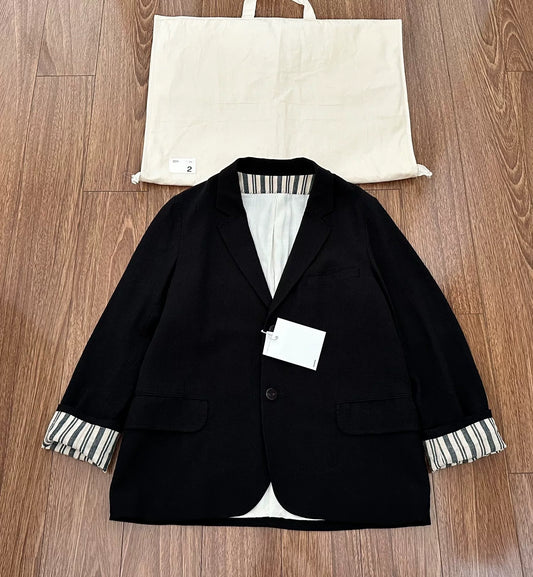 visvim solebury blazer in black wool blend