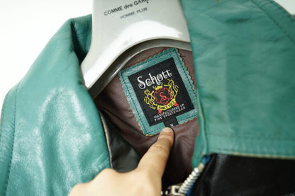 Schott Patchwork Leather Jacket S Size