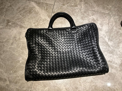 Bottega Veneta Black Laptop Briefcase