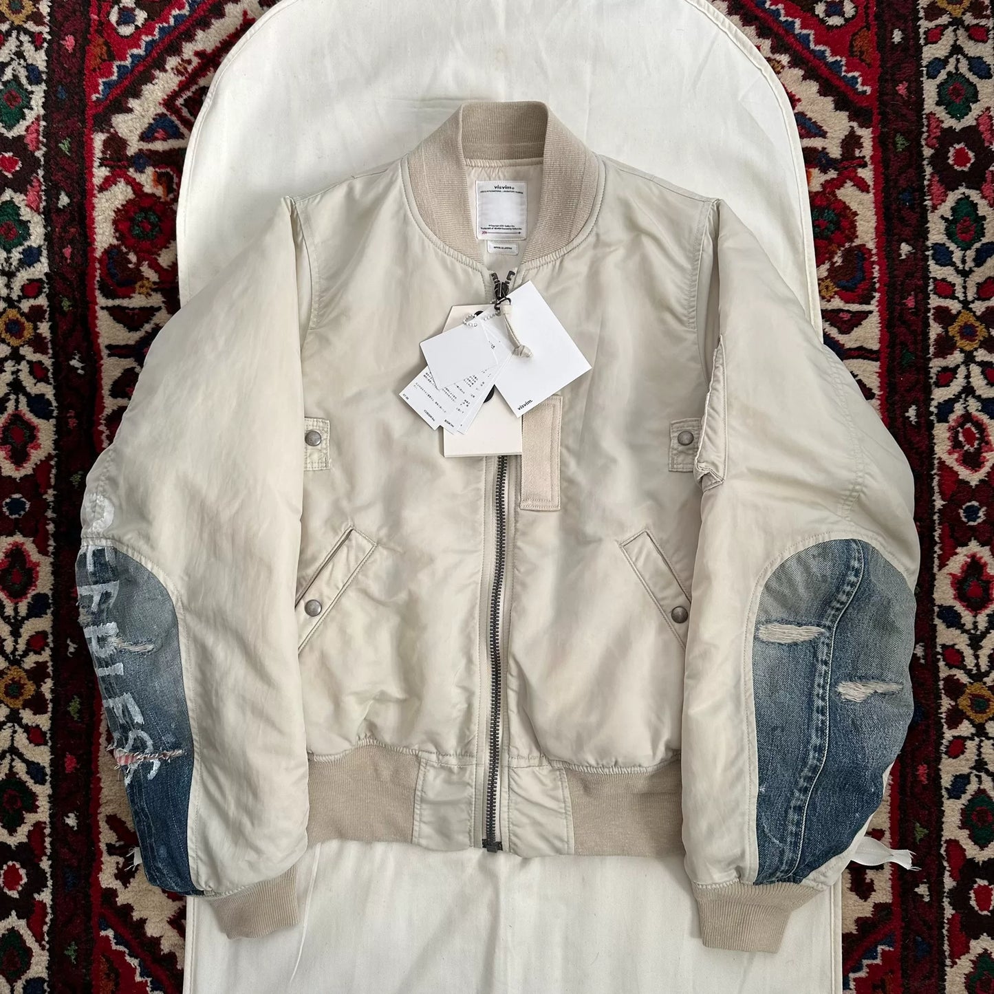 visvim thorson ma1 jacket in beige