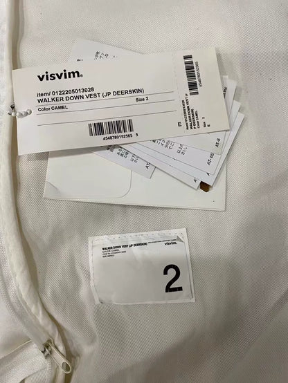 VISVIM Walker Down Vest in Camel Color