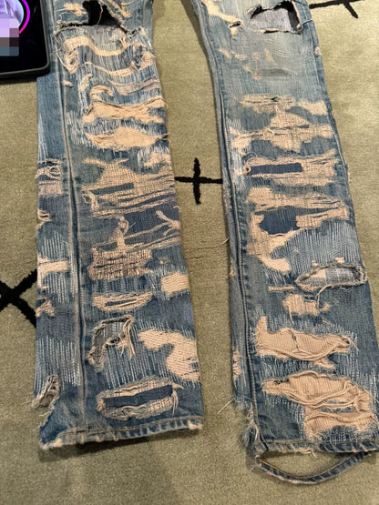 distressed blue denim jeans size 3
