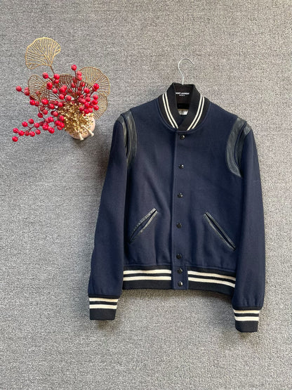 Saint Laurent 14FW Navy Varsity Jacket