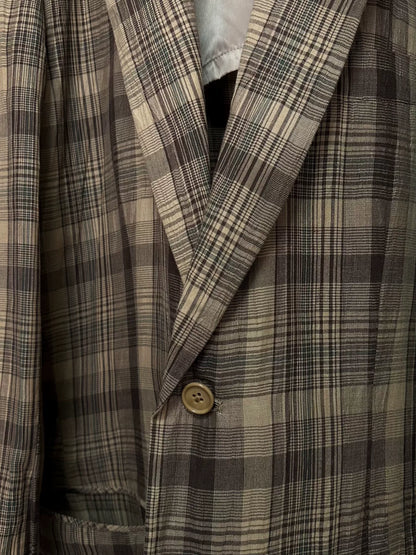 plaid linen jacket for men