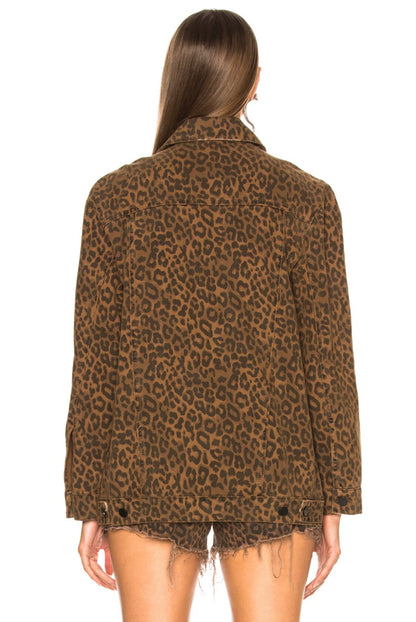 alexander wang leopard print denim jacket