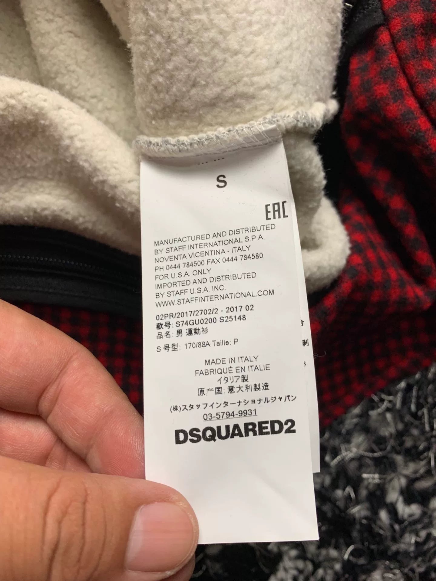 dsquared2 fleece sweatshirt with removable collar