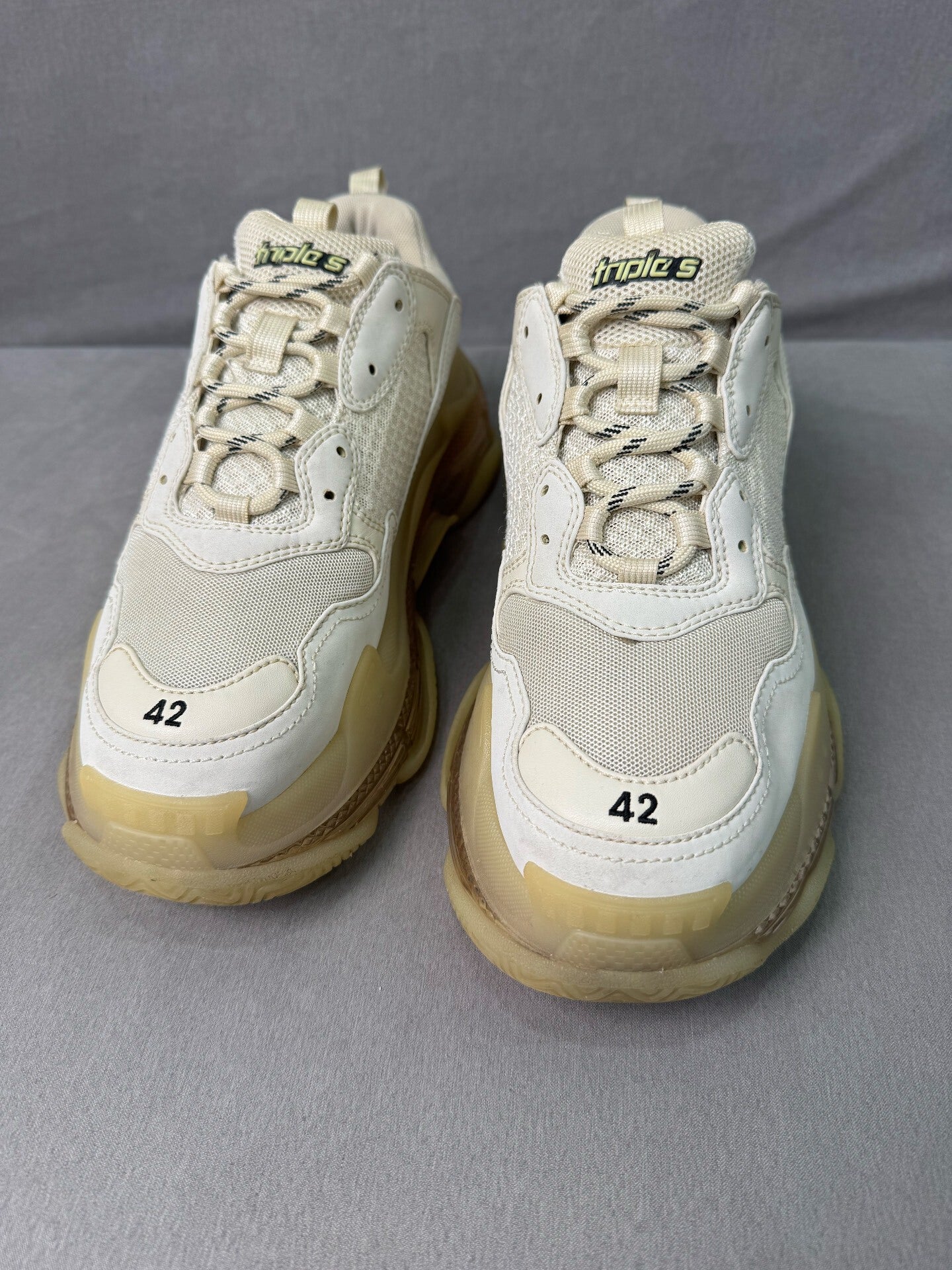 Balenciaga Triple S Cream Sneakers Size 42