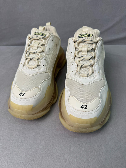 Balenciaga Triple S Cream Sneakers Size 42