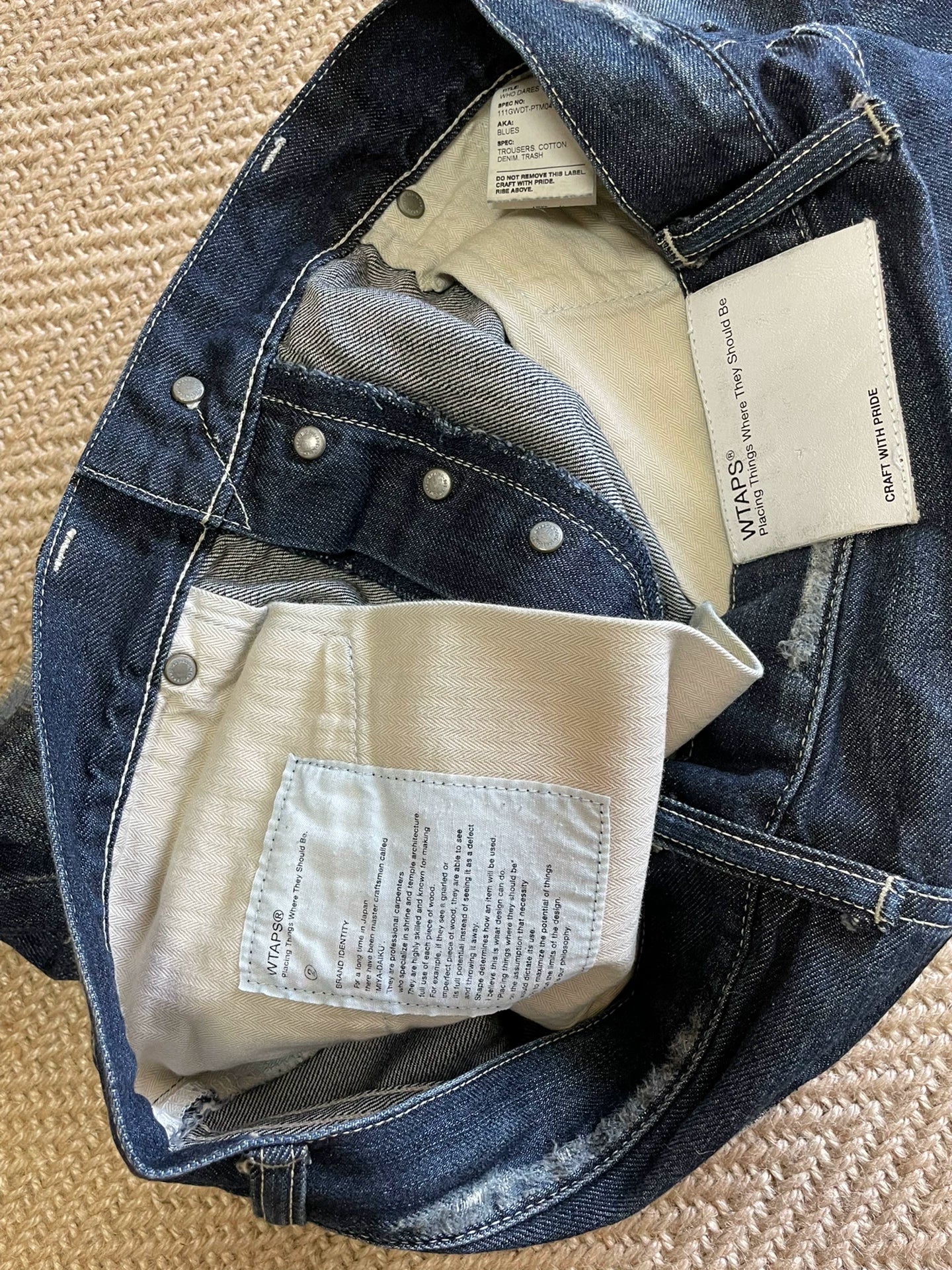 WTAPS Vintage Distressed Denim Pants Size M