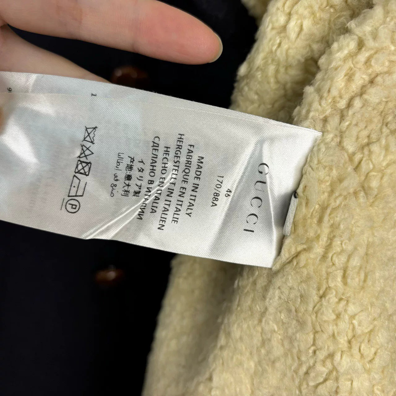 gucci black panther embroidered wool coat