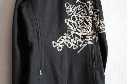 yohji yamamoto wool coat with print design