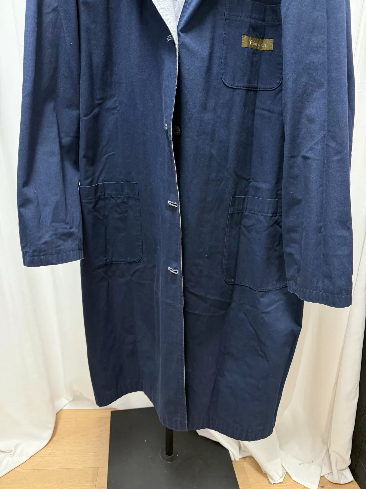Yohji Yamamoto Y's Men Striped Reversible Coat