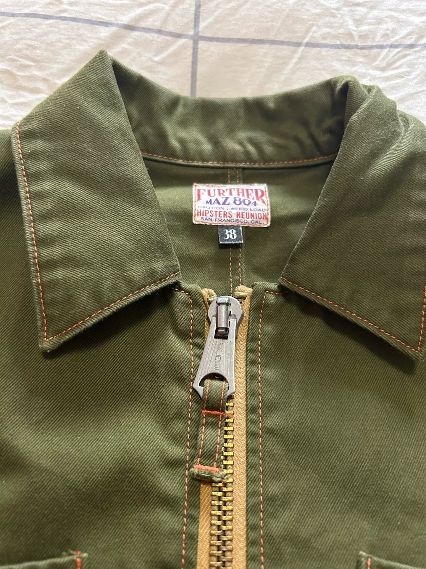 freewheelers green military style utility jacket