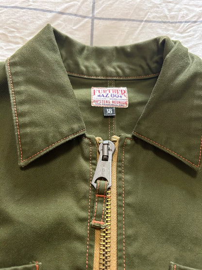 freewheelers green military style utility jacket