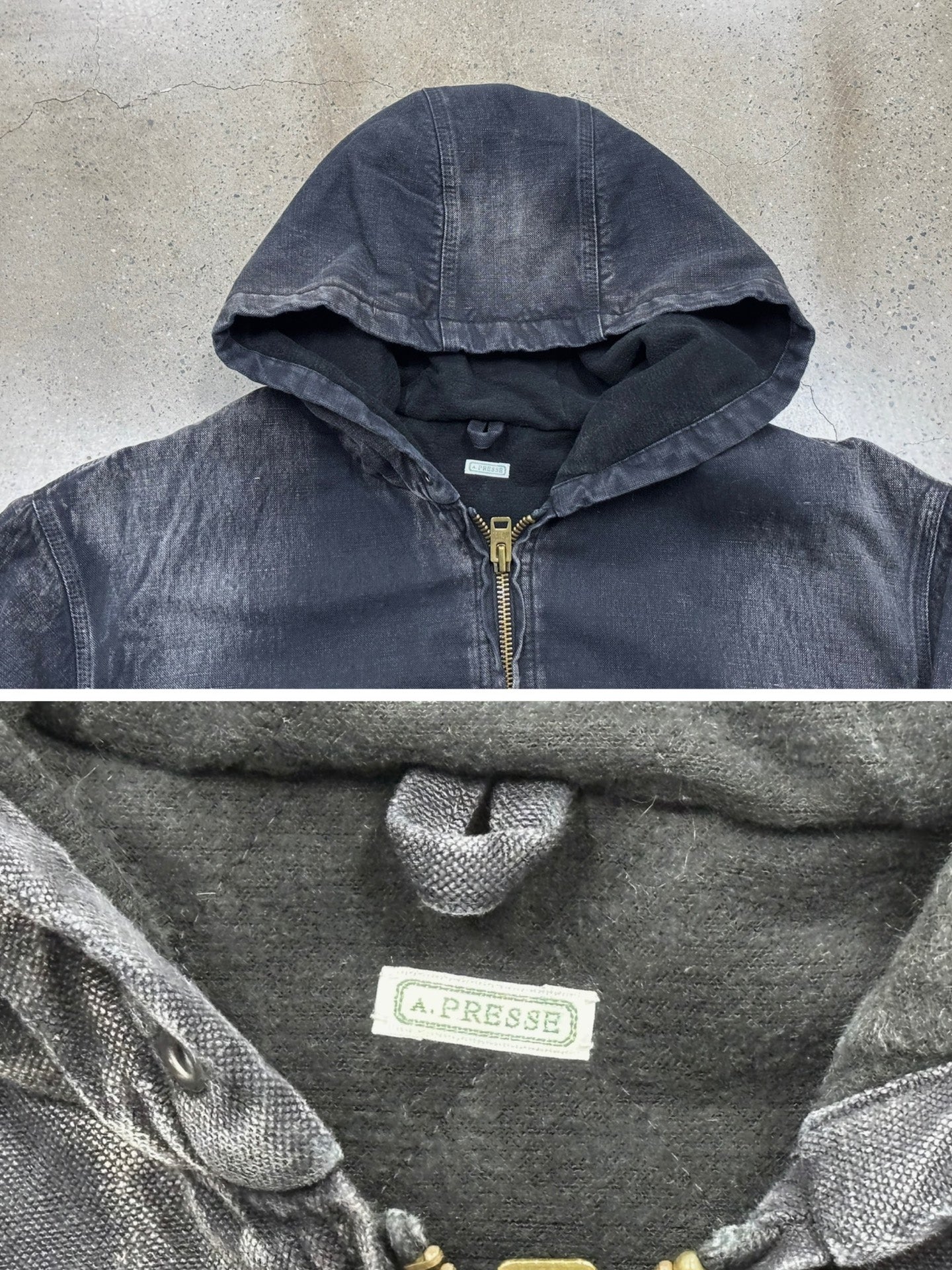 A.PRESSE Silk Linen Hooded Parka