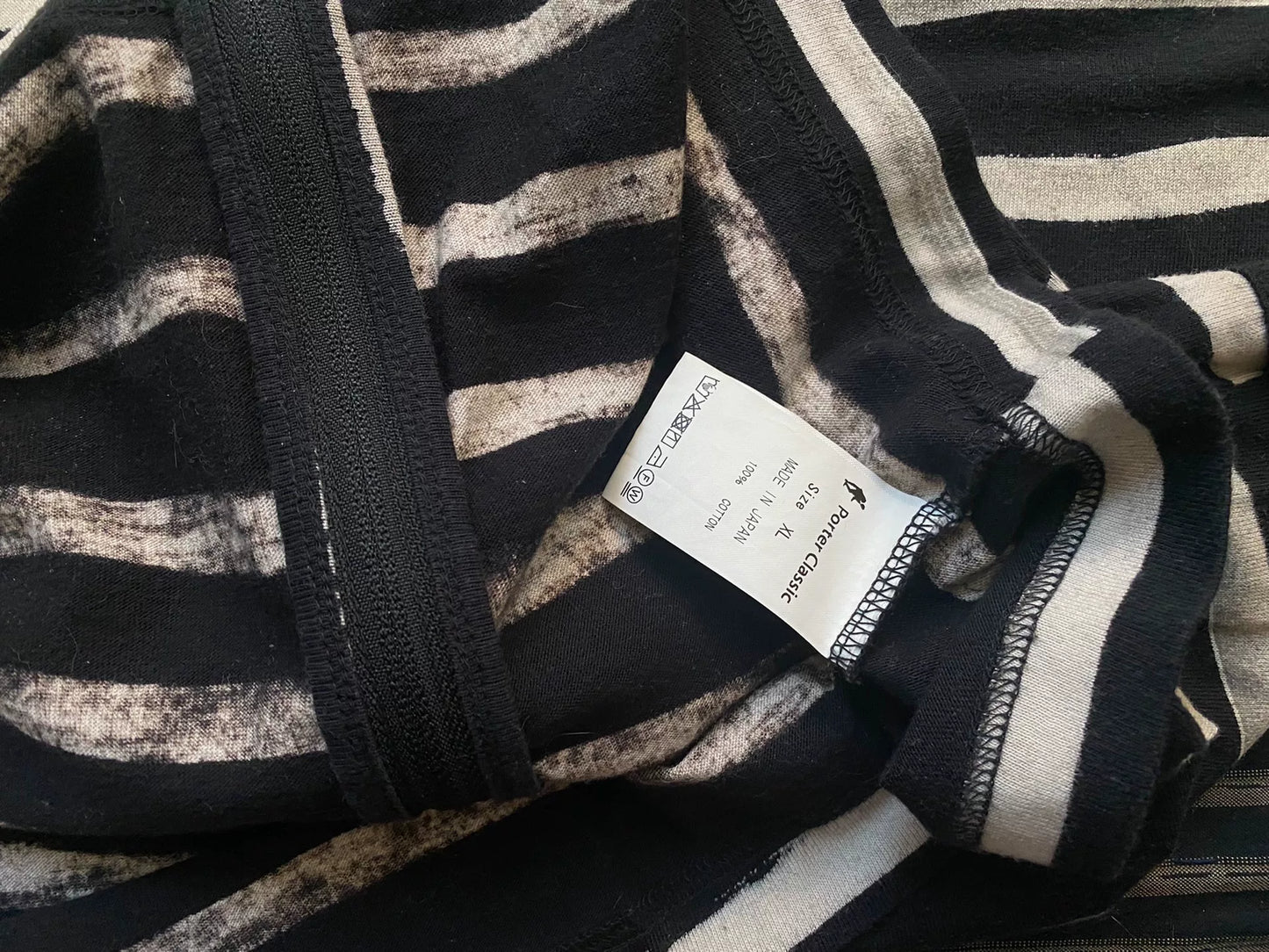 black and white striped zip sweatshirt