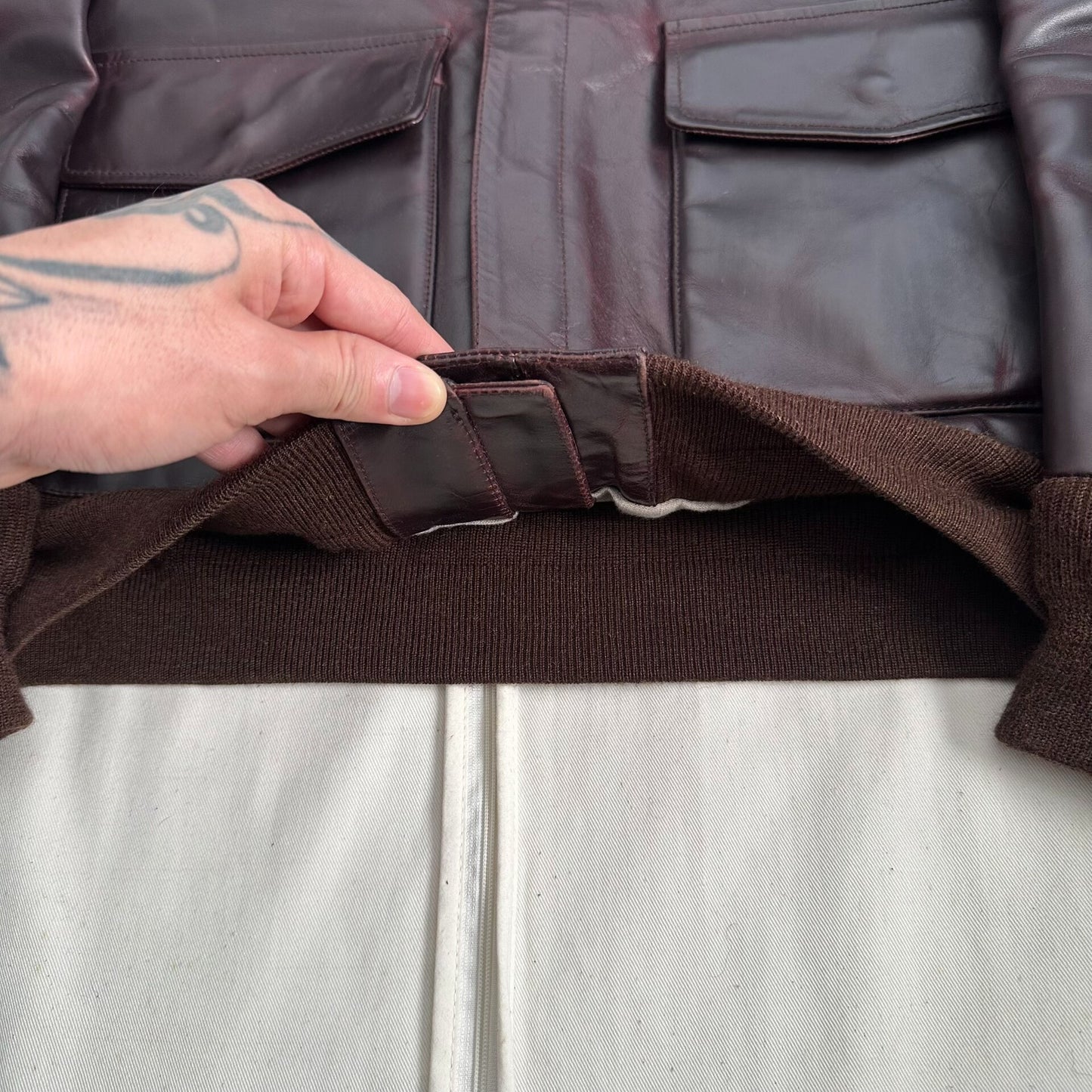 visvim elmendorf leather jacket in burgundy