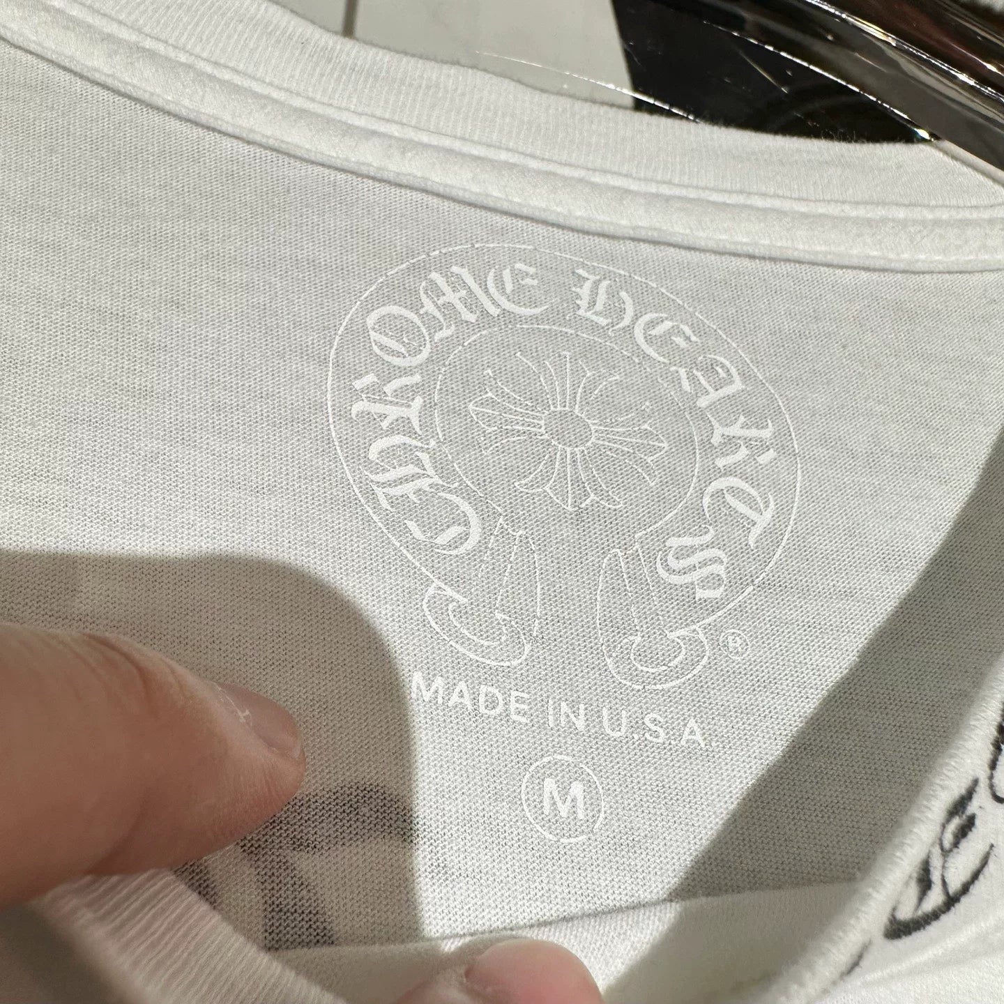 Chrome Hearts White Collar Sanskrit Tee