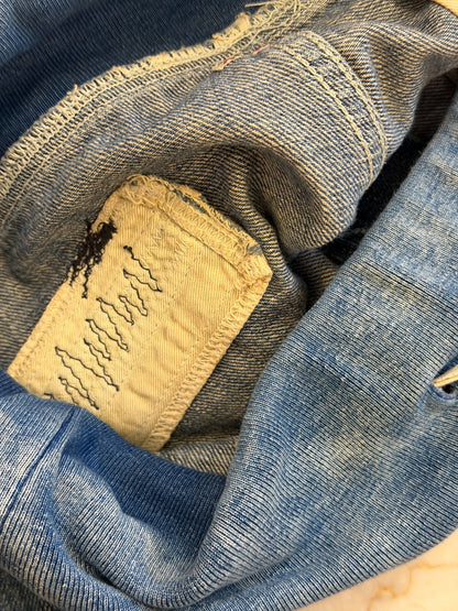 KAPITAL Washed BORO Splatter Drawstring Denim Shorts