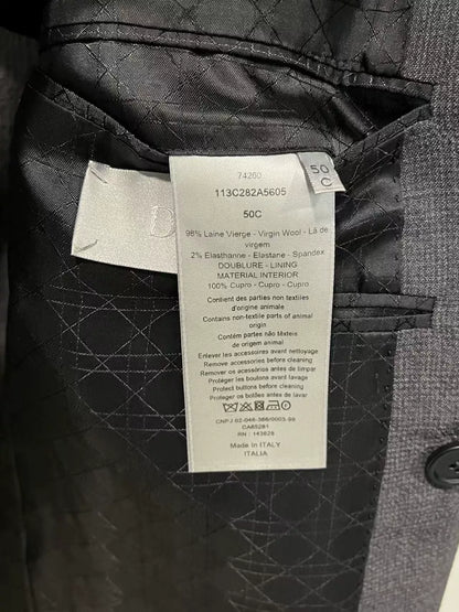 Dior Double-Breasted Gray Suit Jacket