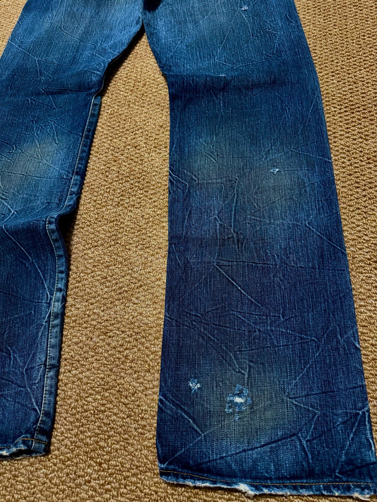 Blue Distressed Denim Jeans