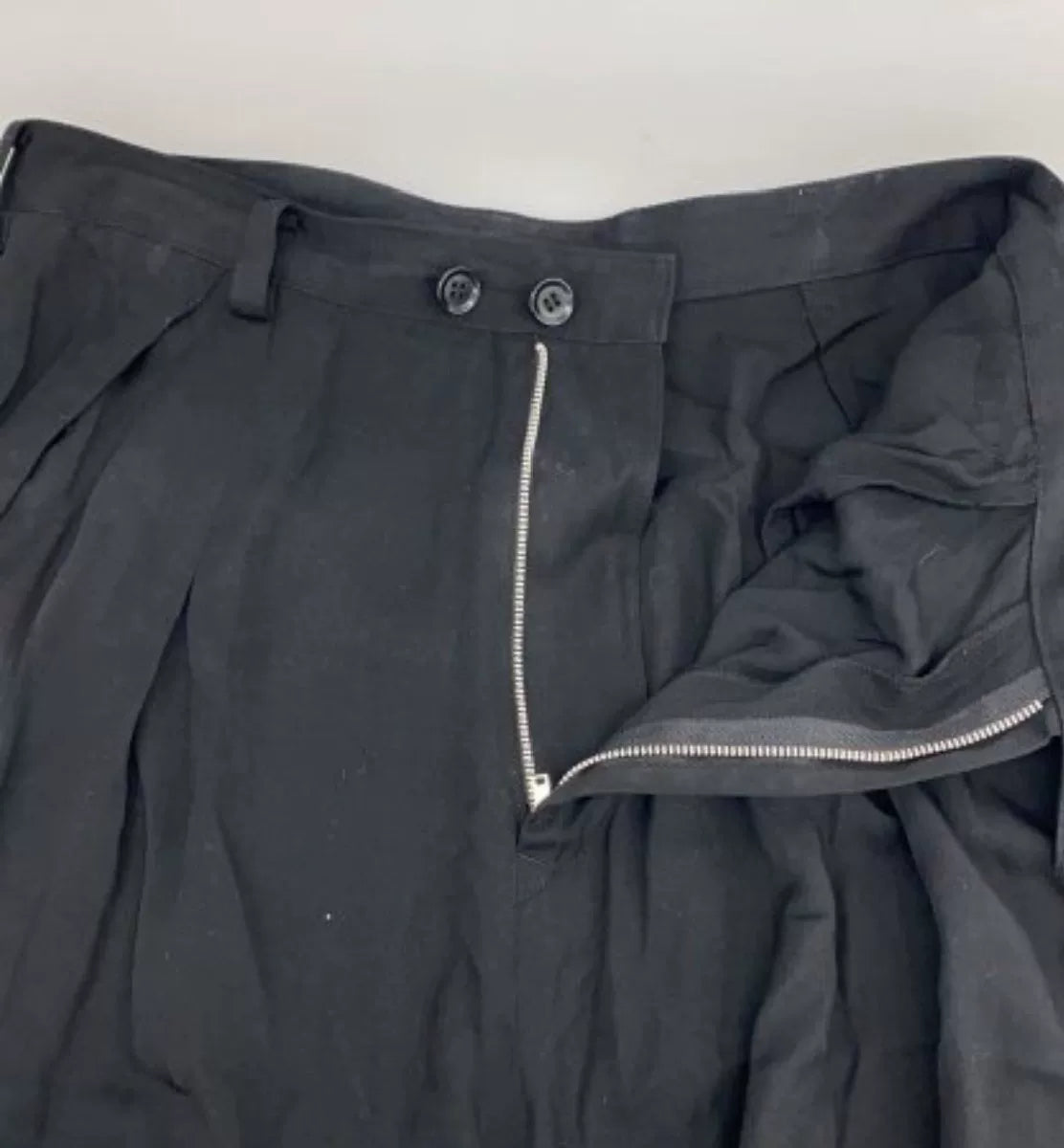 Y's Yohji Yamamoto Black Buttoned Shorts