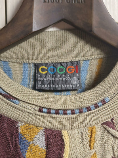 vintage coogi patterned sweater with shoulder pads