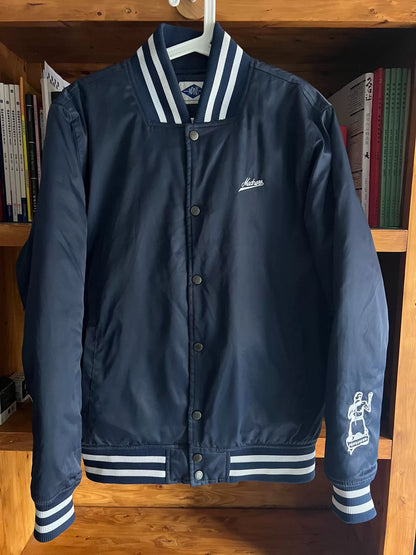 classic blue denim baseball jacket by madness