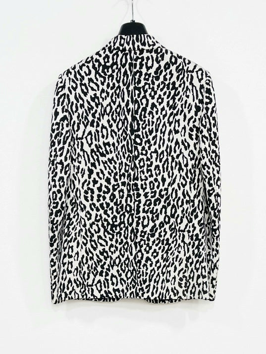 Saint Laurent Black White Leopard Blazer