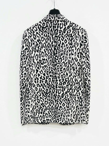 Saint Laurent Black White Leopard Blazer