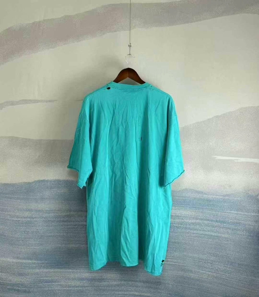 balenciaga teal short sleeve t-shirt