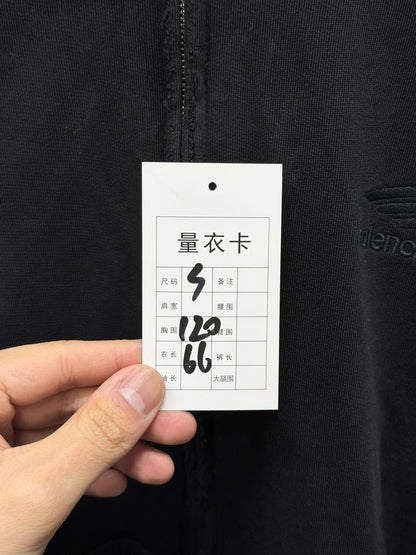 Balenciaga Black Zip Hoodie Gold Graphics