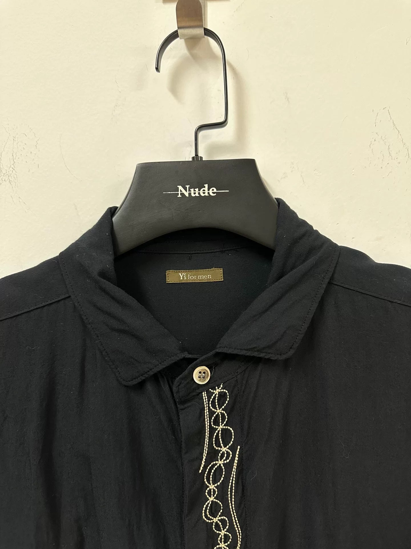 elegant black embroidered shirt for men