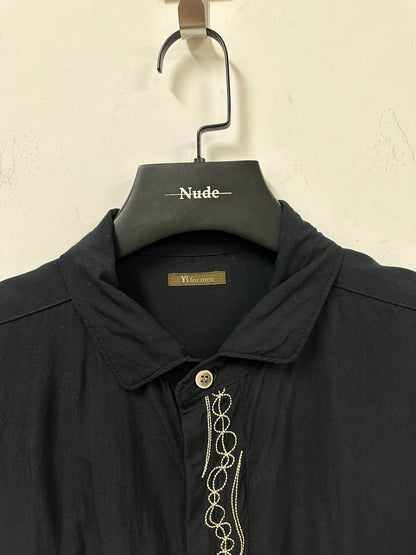 elegant black embroidered shirt for men