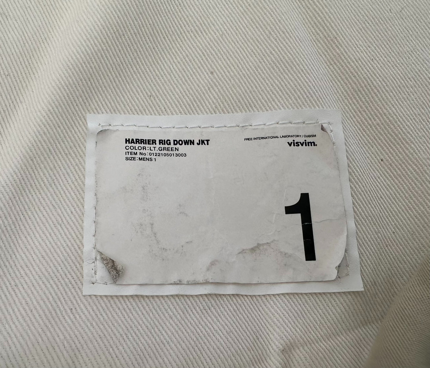 visvim harrier rig down jacket in beige