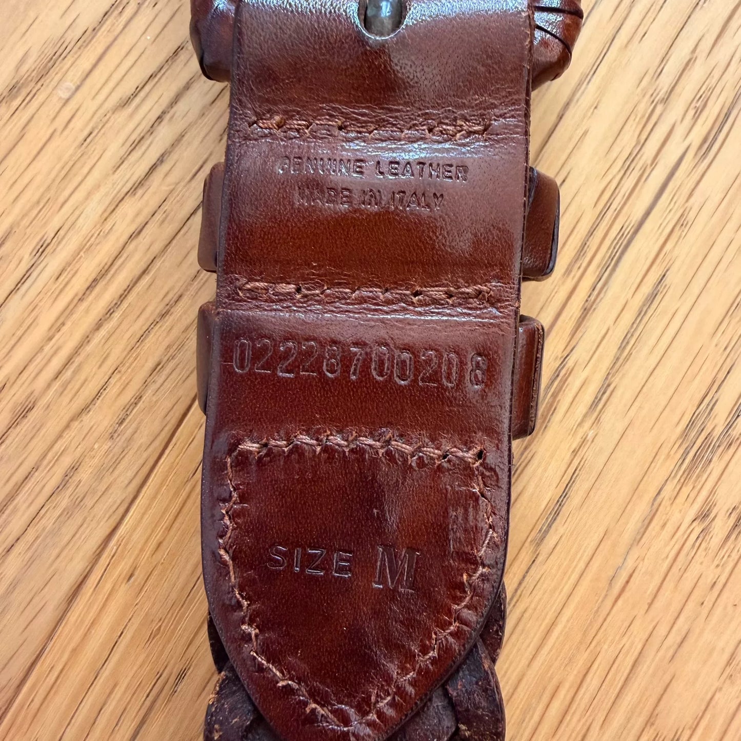Vintage Handmade Leather Belt from Italy