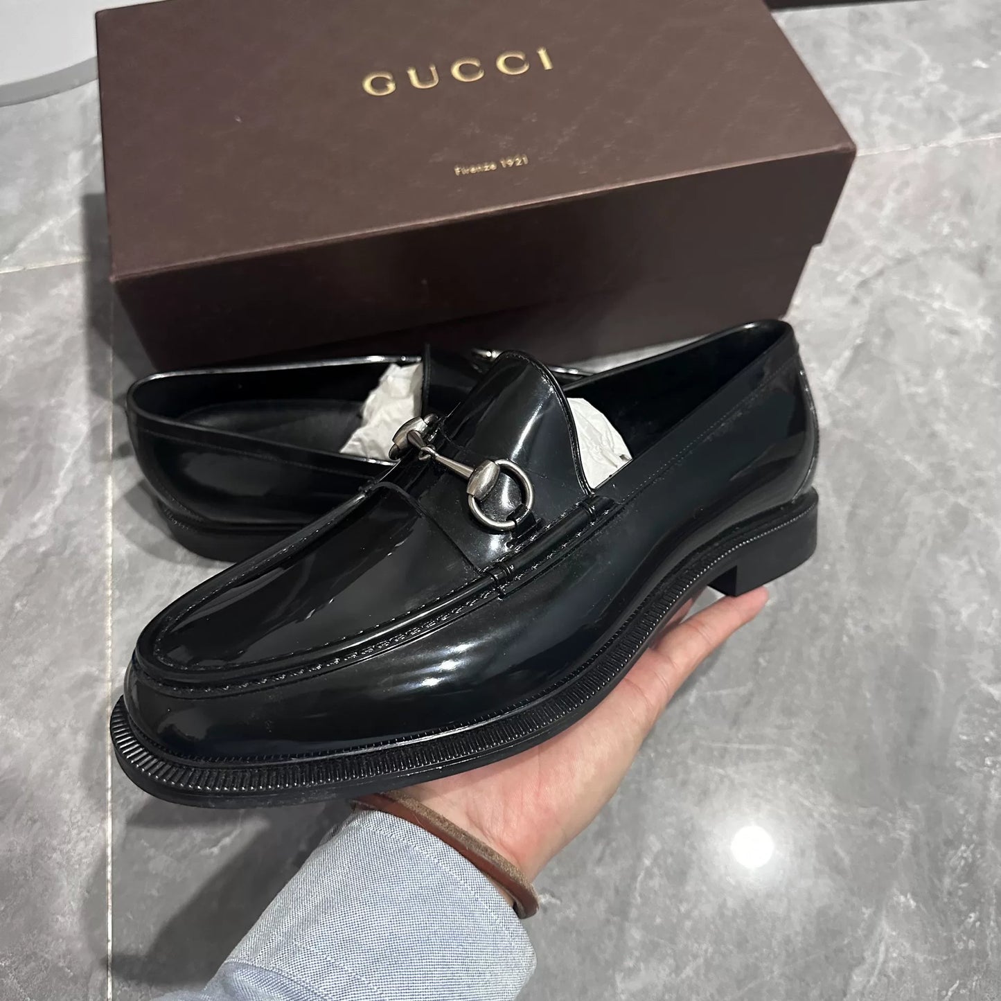 GUCCI Black Loafer Rain Boots